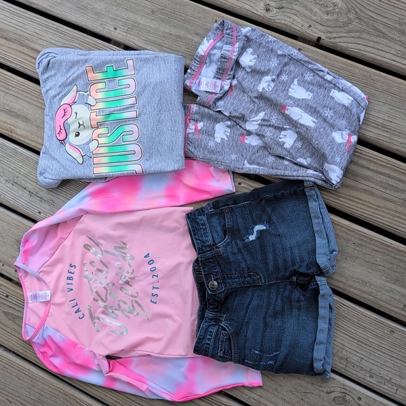 Justice Other - 6 Piece Bundle!! Justice Gray Hoodie and Pink Cali Vibes Set
